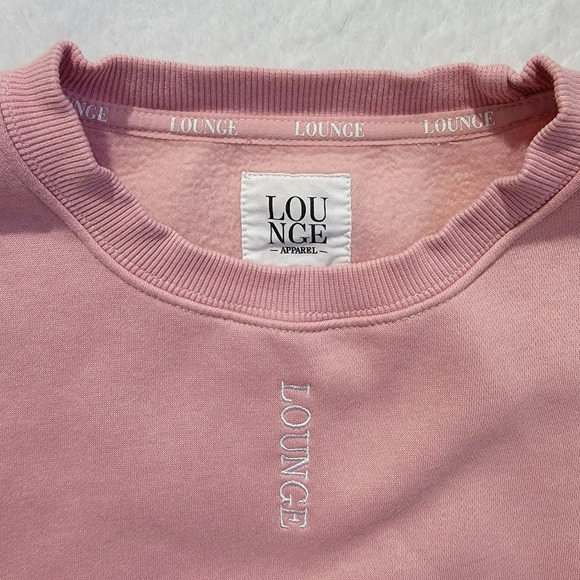 Lounge Apparel Pink Pullover Sweatshirt Lounge Print Athlesiure Size M EUC - Picture 2 of 6